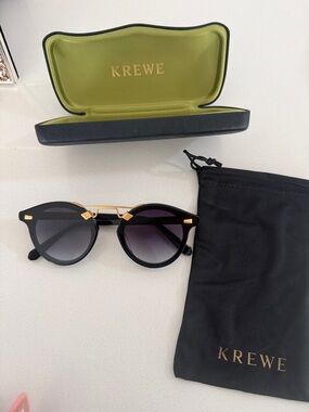 KREWE Sunglasses STL NYLON | Black + Gold 24K